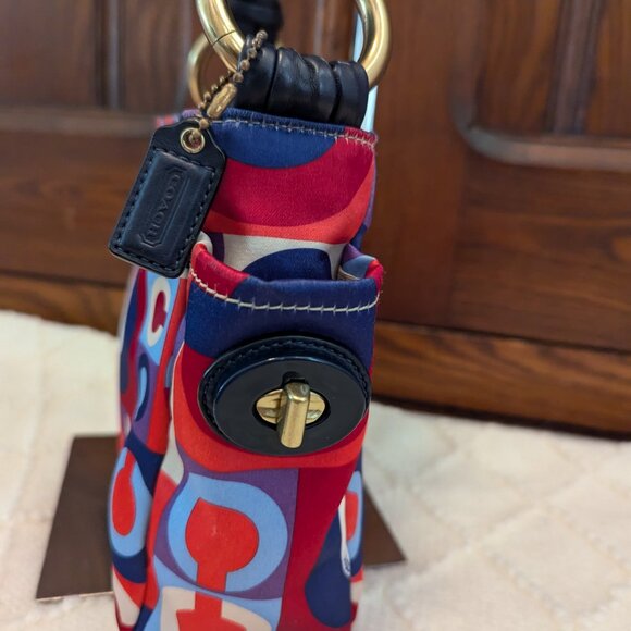 Coach Madison Scarf Satin Graphic Op Art Resort Mini Handbag J0882-42177 - Picture 4 of 16